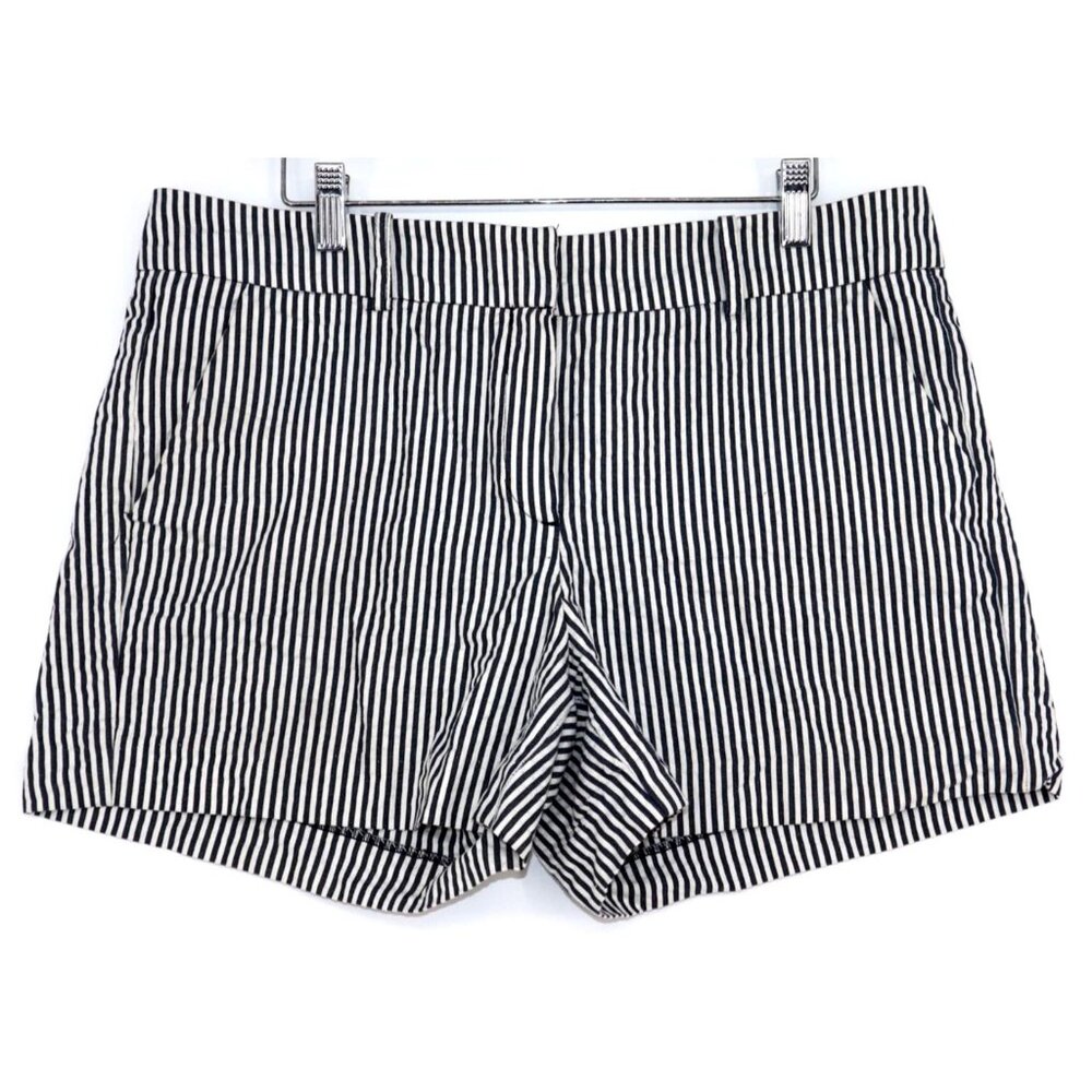 Sandro Womens Navy & White Striped Cotton Shorts Size S Coastal Granddaughter